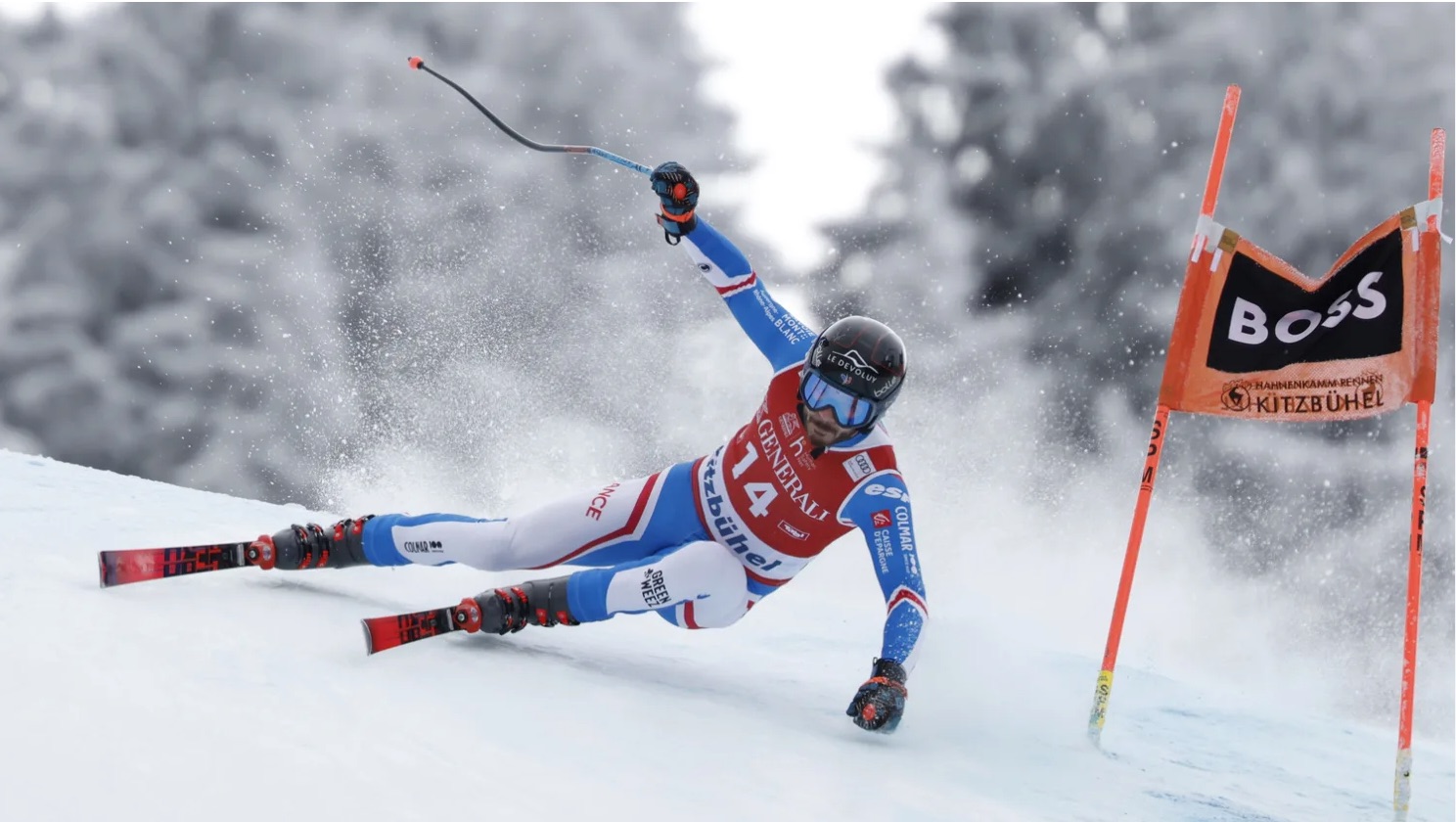 Cyprien Sarrazin gana el primer descenso de Kitzbuehel volando sobre la Streif