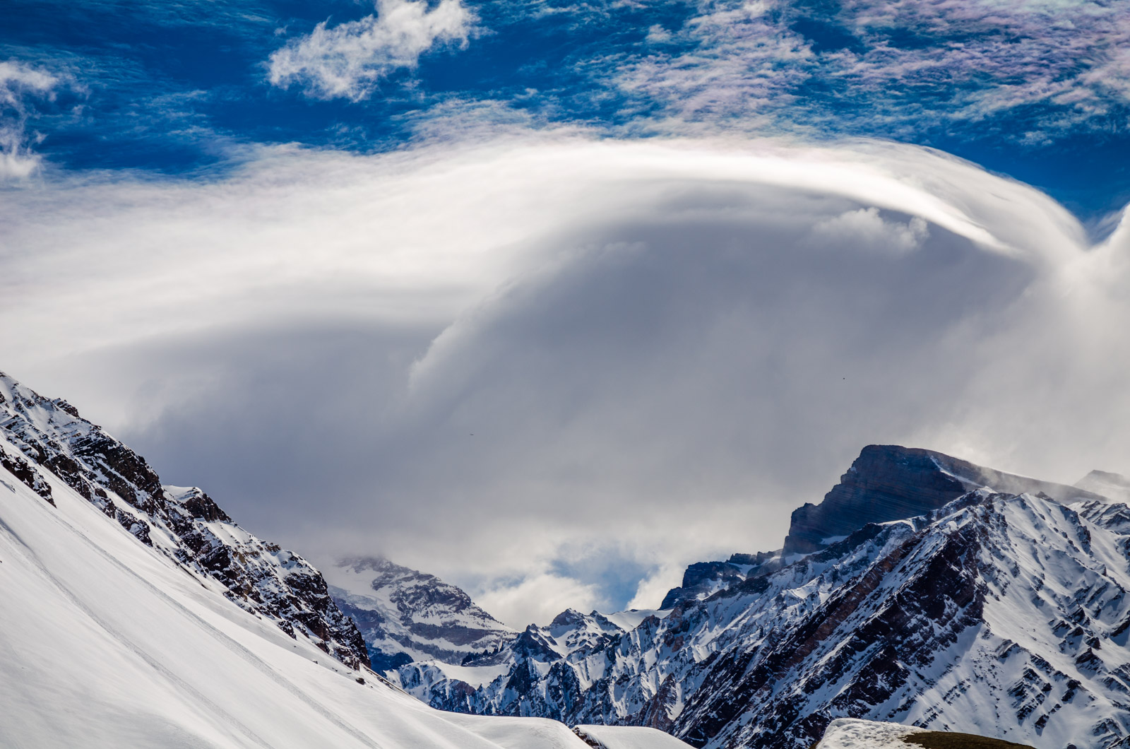 Aconcagua cubierto de nubes