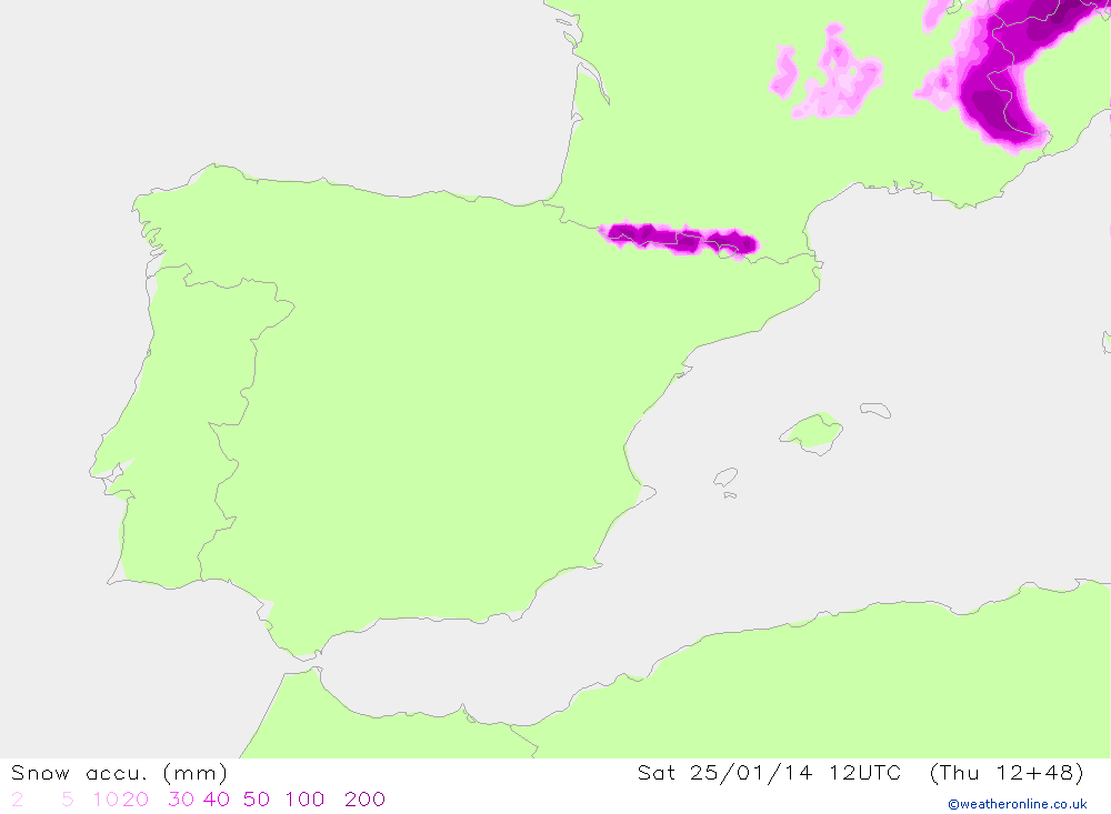 Acumulación de nieve entre el viernes y el sábado.