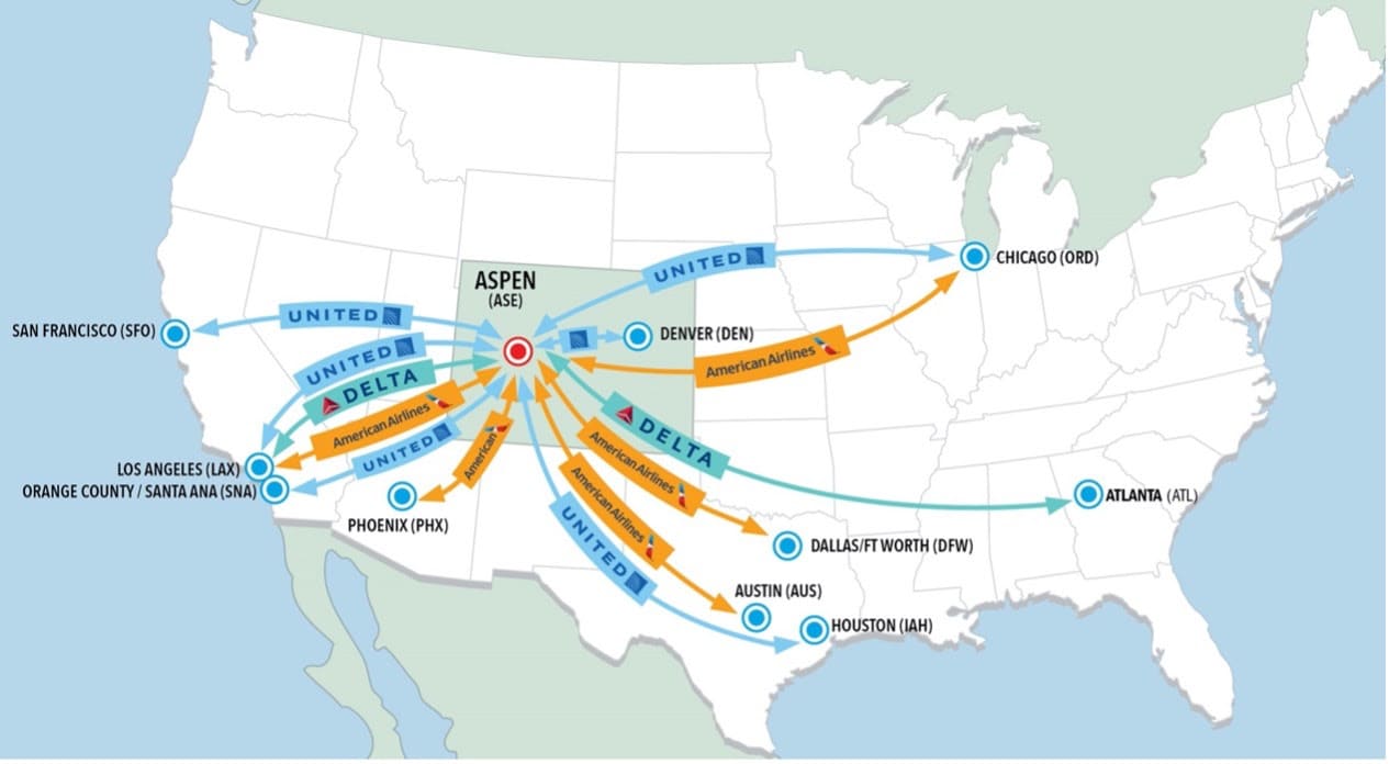 El aeropuerto de Aspen incrementa la frecuencia de vuelos este invierno 