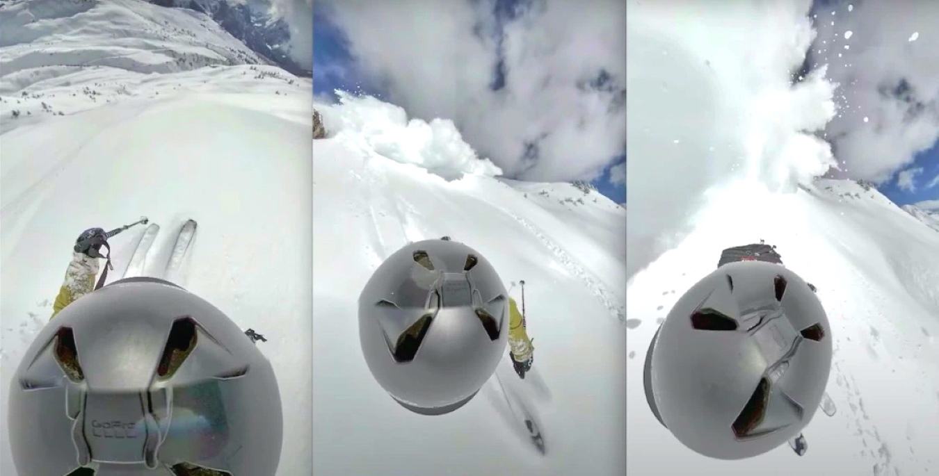 Una GoPro captura el instante en el que una avalancha atrapa a un esquiador sin saberlo