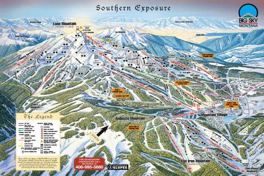 Mapa de pistas de Big Sky Resort