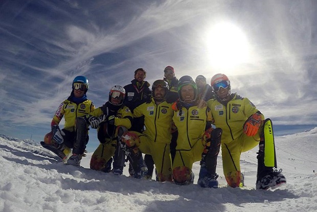 Izda-drcha; A- Ortega, A. Puente, J. Salarich, A. Garai, J. del Campo. RFEDI Alpine Team 