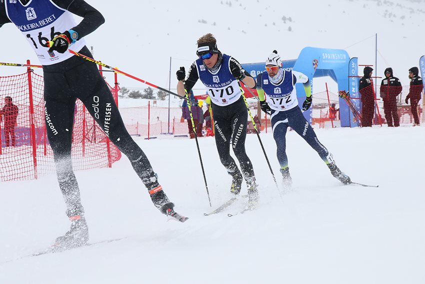 Sara Pellegrini y Jean Tiberghien reyes en Persecución de las Finales OPA Cup FIS en Beret