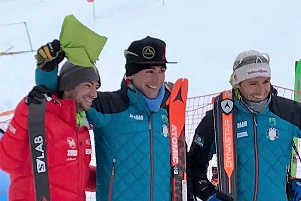 Kilian Jornet, Damiano Lenzi y Matteo Eydallin, el podium que tuvo que ser en Cambre d´Aze. Foto: FB de K. Jornet