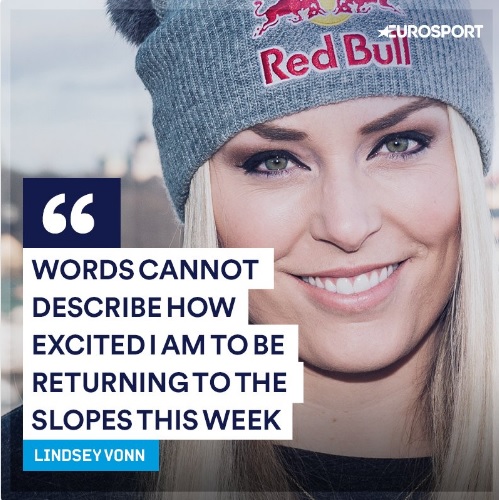 La foto de Lindsey Vonn publicada por Eurosport en vía Twitter