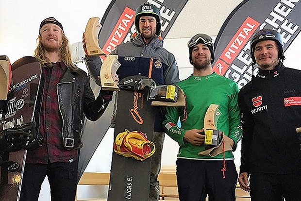 Lucas Eguibar del equipo RFEDI de Snowboard Cross arranca con doblete en Copa de Europa 