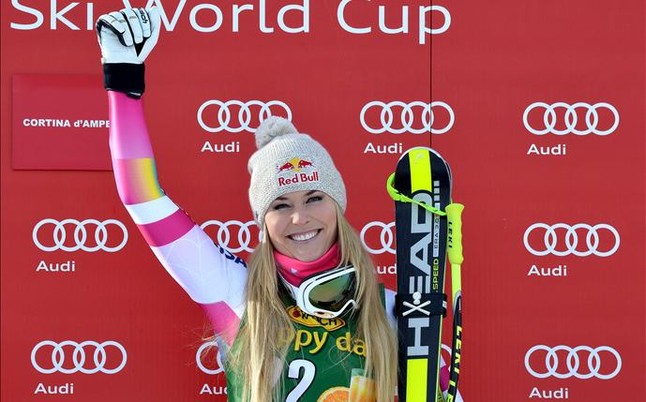 Lindsey Vonn pasa de reina a leyenda al ganar hoy en Cortina