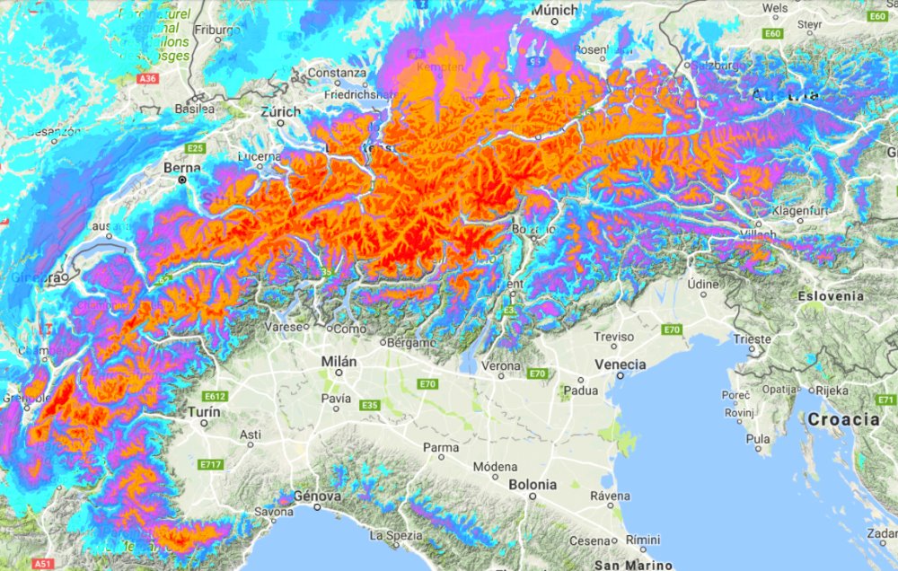 Una borrasca dejará nevadas de hasta 50cm en cara norte Pirineos y de más de 100cm Alpes