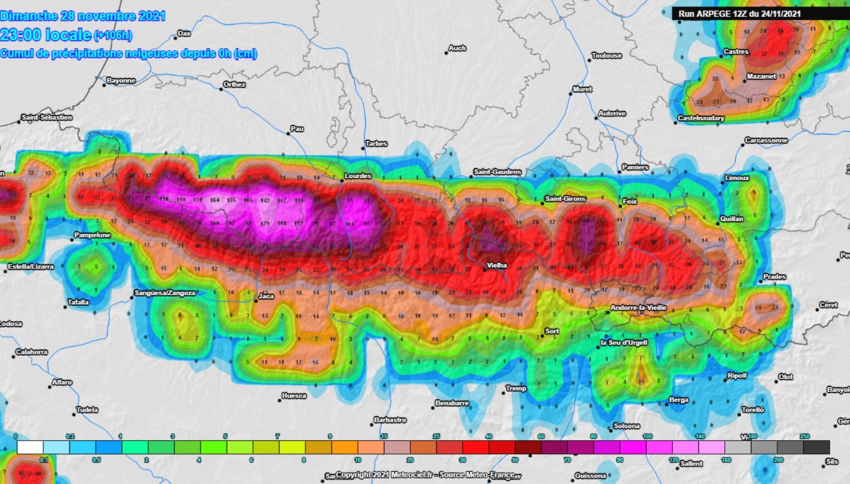 Previsión: Se espera hasta un metro de nieve en el Cantábrico y más de 50 cm en los Pirineos