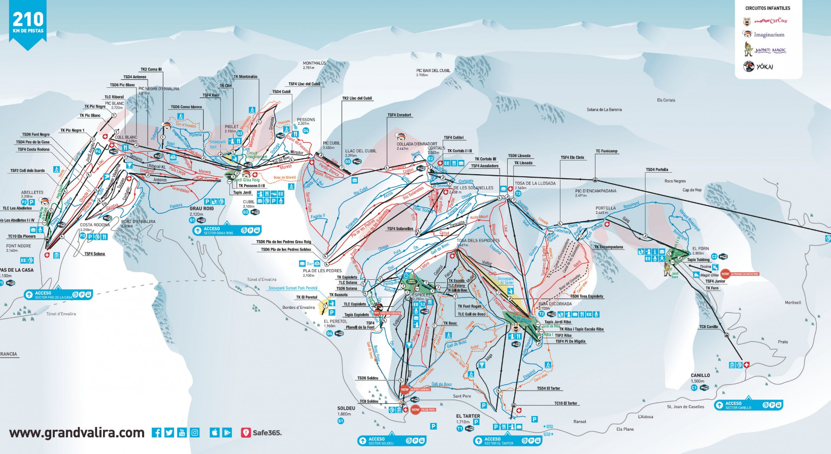 Grandvalira y Baqueira, las mejor situadas en la guía de las 100 estaciones más grandes del mundo