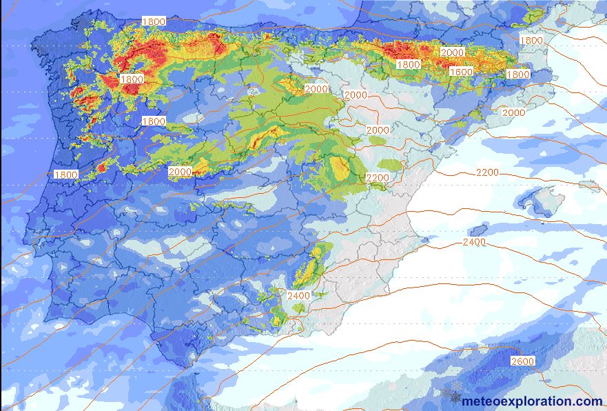 Situación borrascosa con nevadas y vientos, domingo mejora