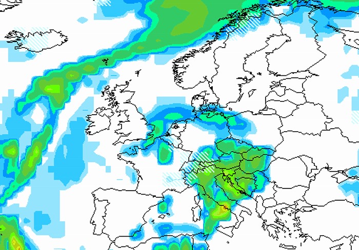 Previsión de nevadas en los Alpes