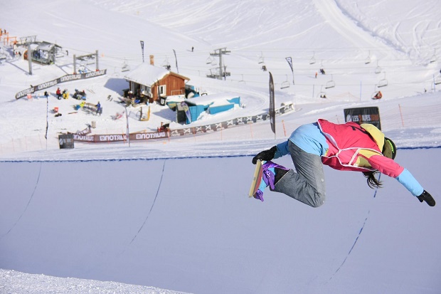 María Hidalgo en una competición de Half-Pipe. Foto archivo de María Hidalgo (Facebook)