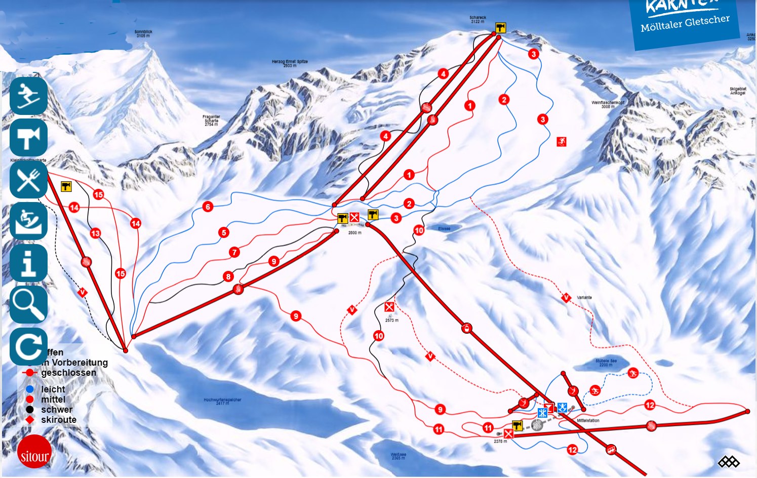 mapa pistas glaciar Molltaler