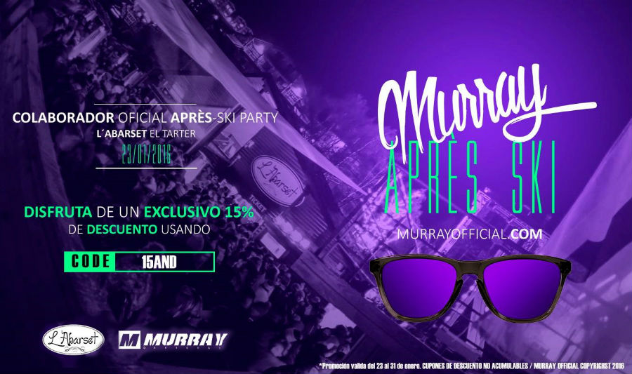 Murray Official y su fiesta en L´Arbaset de Grandvalira: un magnífico plan para el sábado