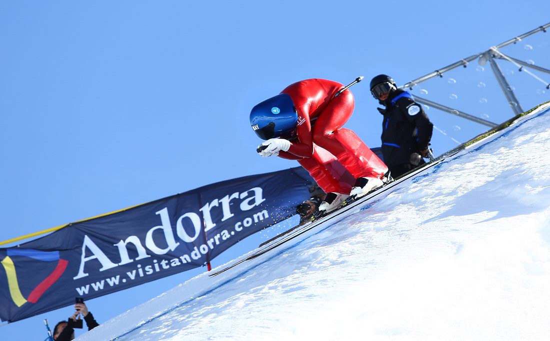 Philippe May llega a los 199,56 kilómetros por hora en la primera prueba del KL de Grandvalira