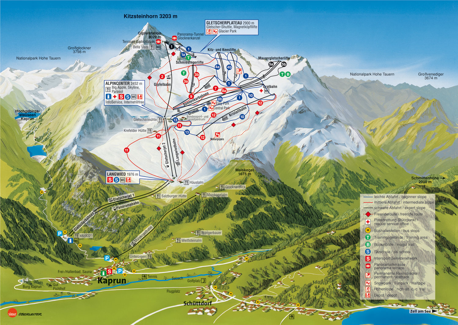 imagen del mapa del glaciar de Kaprun