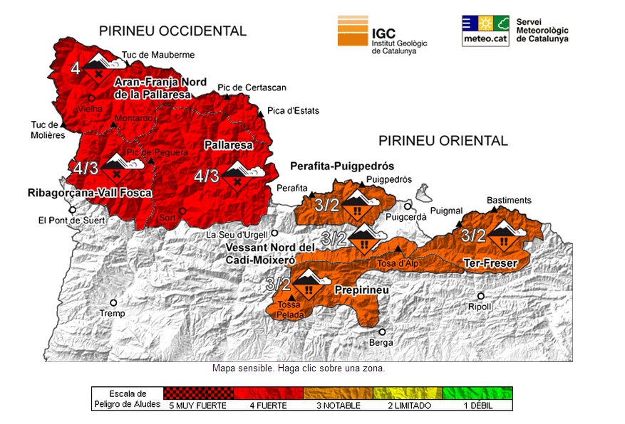 Alto riesgo de aludes en Andorra