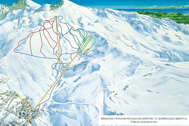 Previsión de pistas abiertas en Sierra Nevada del 29 de abril