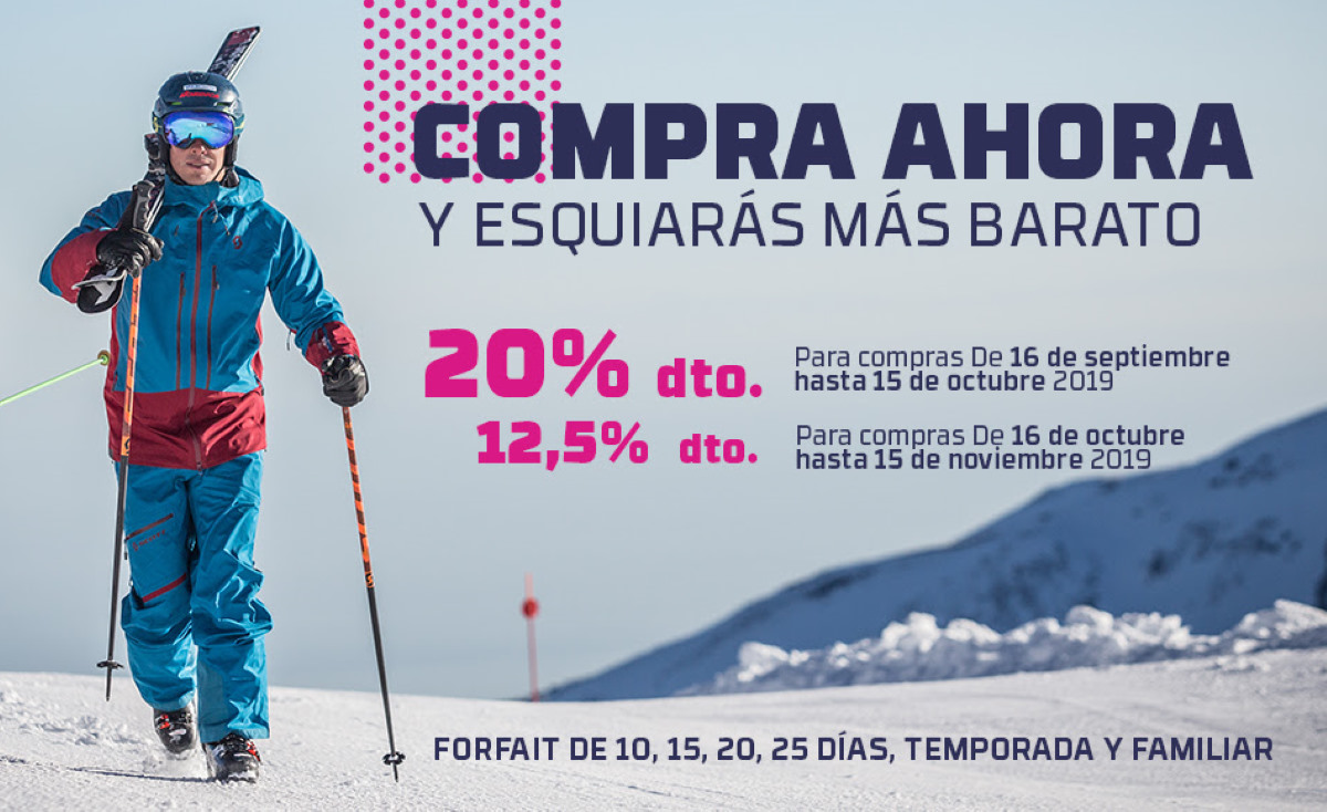 Todos los descuentos por compra anticipada de los Forfaits de larga duración de Sierra Nevada