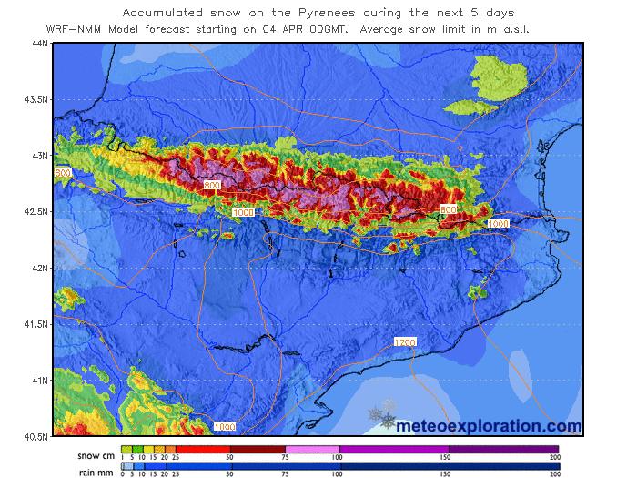 Alerta Nevadas: Una perturbación cruza la Península con nevadas de hasta 80 cm