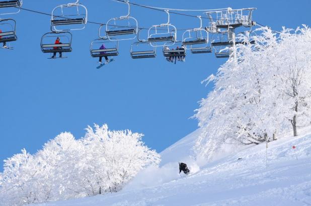 Aspecto de la estación de Guzet Neige en invierno