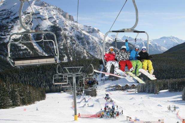 Esqui en Norquay en Banff, Alberta