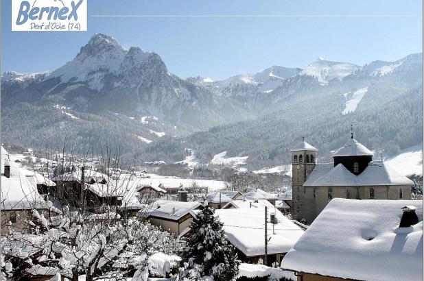 Imagen de la población de Bernex en invierno