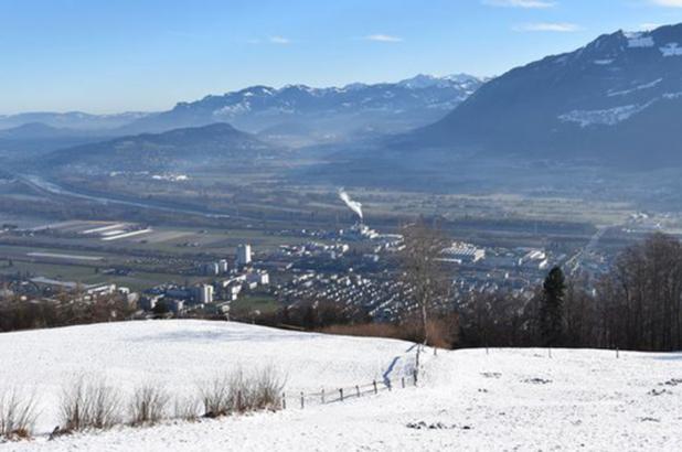 Paisaje nevado en Buchs