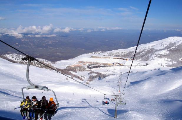 Subiendo en un telesilla en Campitello Matese