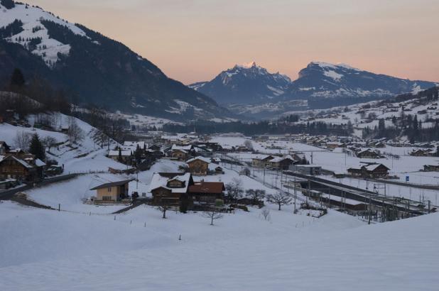 Paisaje con nieve en Elsigenalp