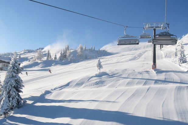 Panorámica de las pistas nevadas de Flachau