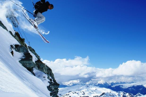 Freeride en plena acción, estación de La Plagne