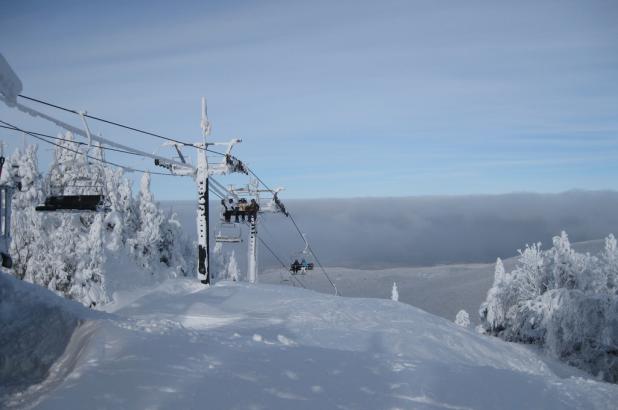 Paisaje nevado en Mont Sutton