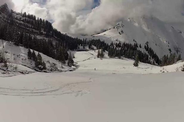 Paisaje nevado en Montreux Rochers de Naye