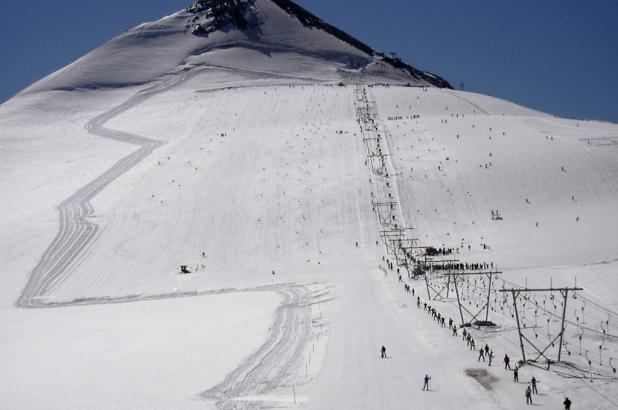 Imagen del glaciar del Passo Stelvio en pleno mes de julio