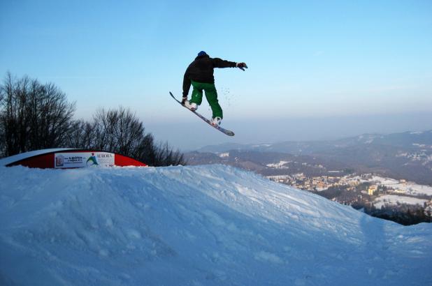 En el snowpark de Sangiacomo di Roburent-Cardini