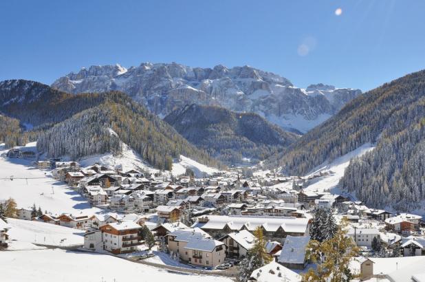 Vista invernal de Selva de Valgardena