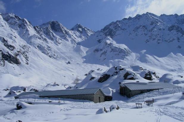 Paisaje nevado en Teglio