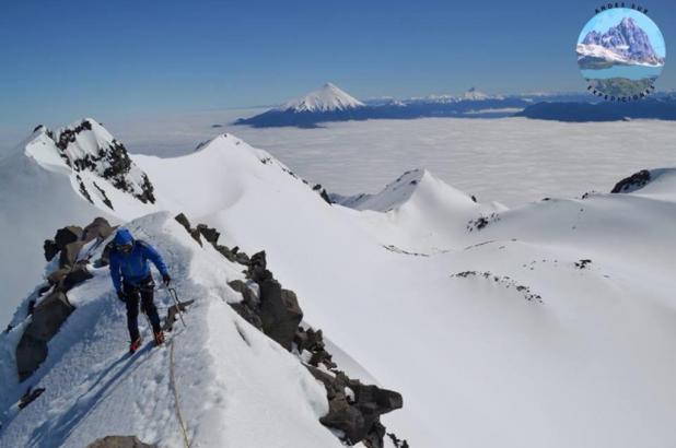 cumbre del volcán Calbuco en la reserva nacional LLanquihue en Chile, foto George Holt Maritn