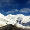 Aspecto de la carretera hacia Astún después de las nevadas de enero del 2013