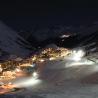 Imagen nocturna del pueblo de Obergurgl