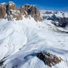 Imagen invernal de Val di Fassa