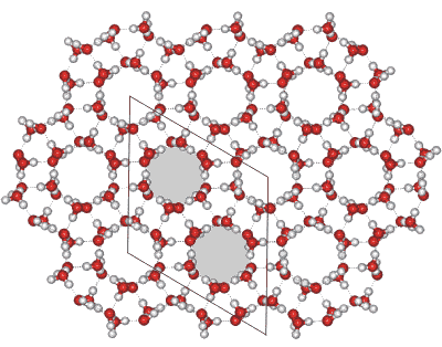 estructura hexagonal del hielo