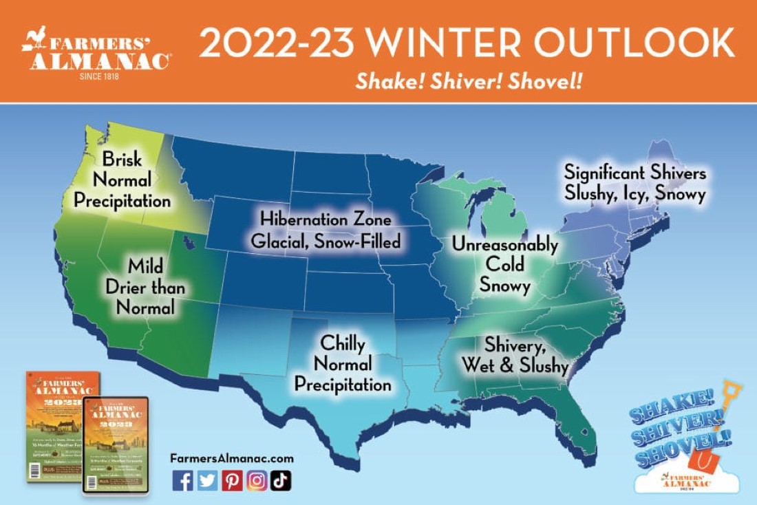 Buenas noticias para los creyentes: "The Farmers' Almanac" prevé un invierno con mucha nieve