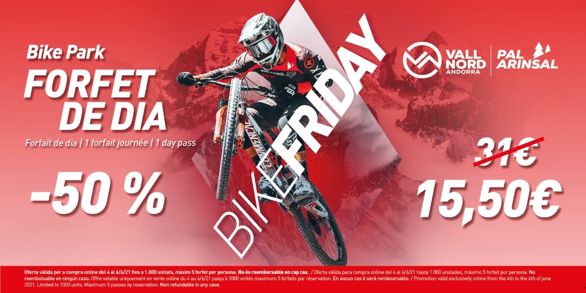 El Bike Friday de Vallnord – Pal Arinsal ofrece forfaits de día al 50% de descuento