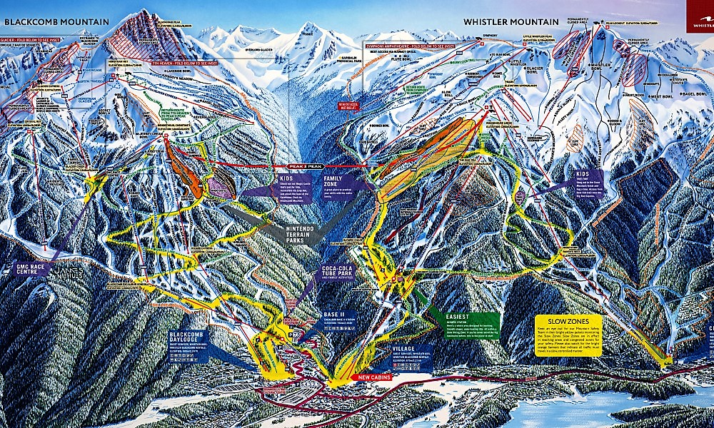 Mapa de pistas de Whistler Blackcomb