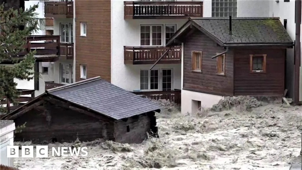 La estación de esquí de Zermatt, aislada del mundo por inundaciones