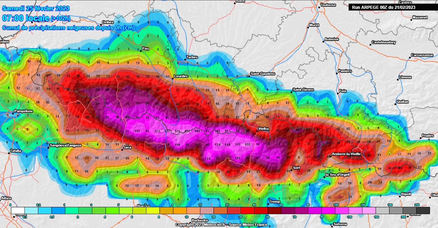 Alerta de situación de nevadas abundantes. Algunas estaciones superarán el metro de nieve